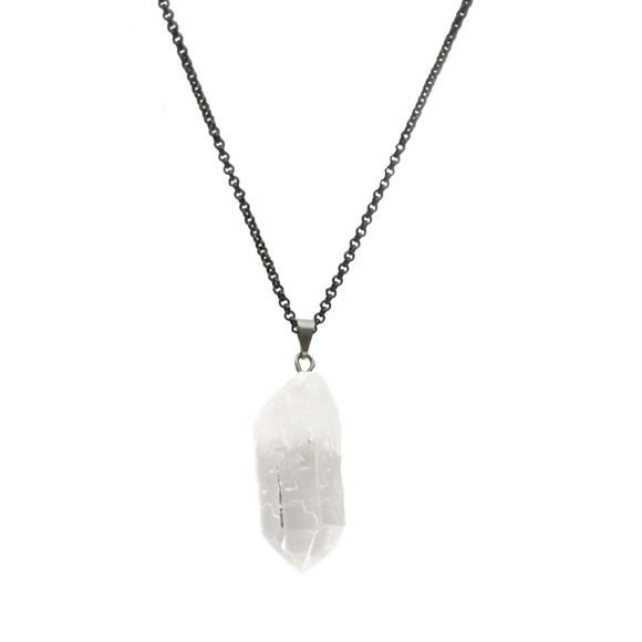 Artisan Jewelry - New Handmade Milky Quartz Pendulum S925 Sterling Silver Unisex Necklace 18”